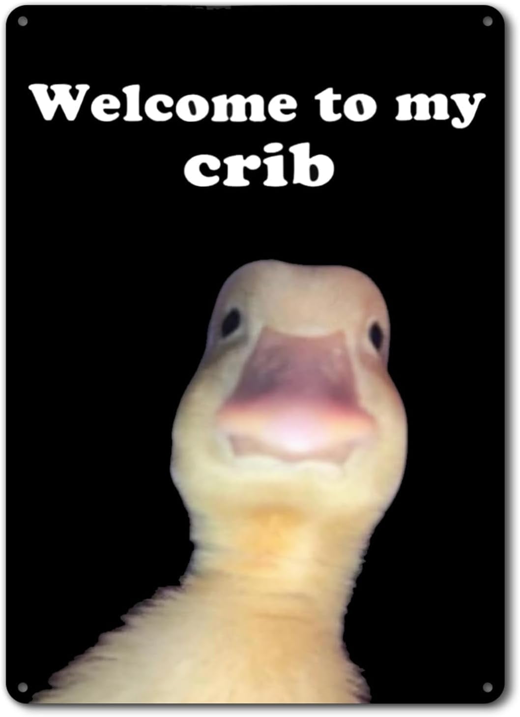 Welcome to My Crib Tin Sign for Teen Girls Boy, Bedroom/Gaming Room Bar Cave Door Decor, Dorm Wall Accessories Cool Things, Funny Metal Tin Signs Funny Decor Cute Thing 12 x 8 Inch