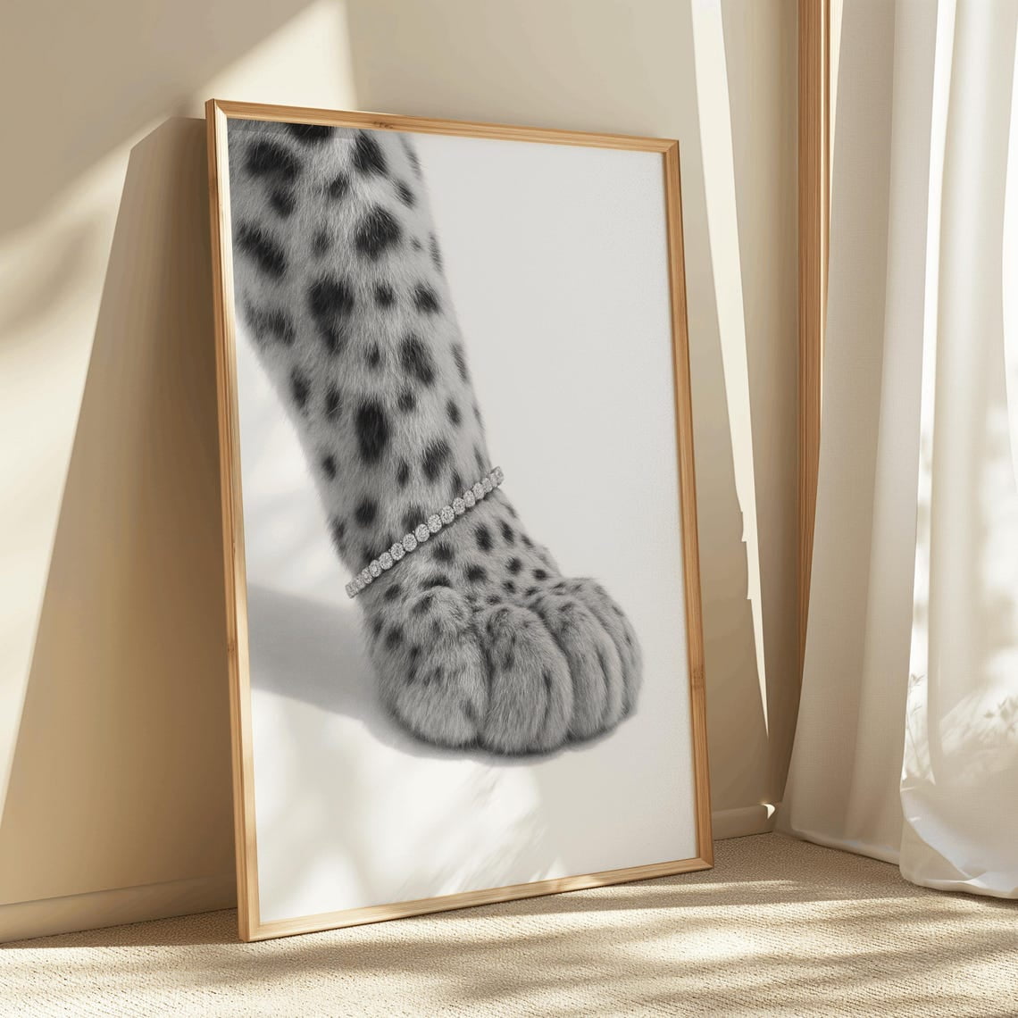 Black And White Leopard Poster Prints, Girly Cheetah Wall Art, Trendy Apartment Aesthetic Prints For Bedroom, Teen Girl Stockholm Room Decor Home Decor #113, Unframed Canvas Size 8x12