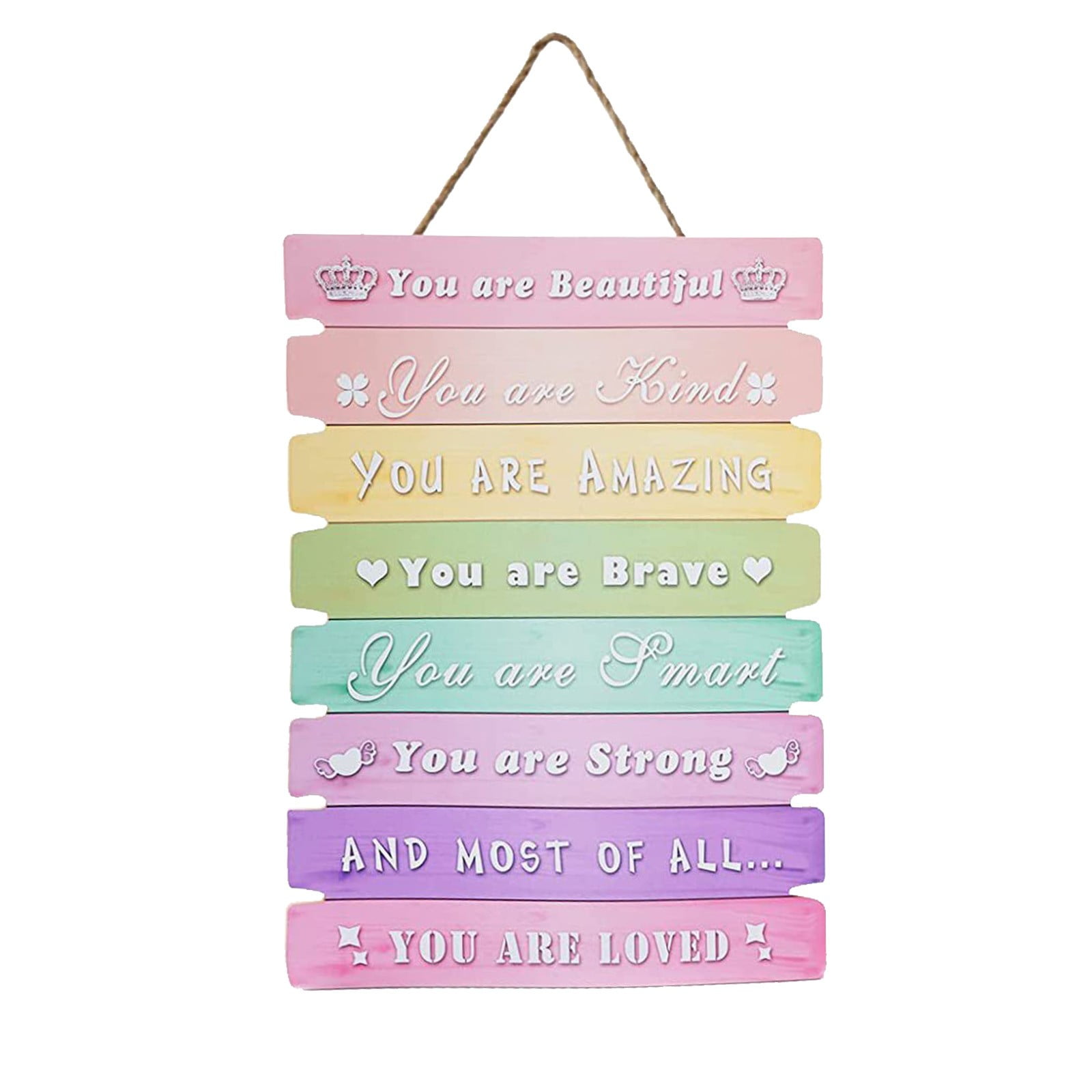 Dusknt Teen Girl Room Decor Aesthetics Rainbow Inspirational Kids Bedroom Decor Wall Art Cute Kawaii Room Decor Baby Little Girl Toddler Room Sign Kindergarten Dorm Decor， Hangs