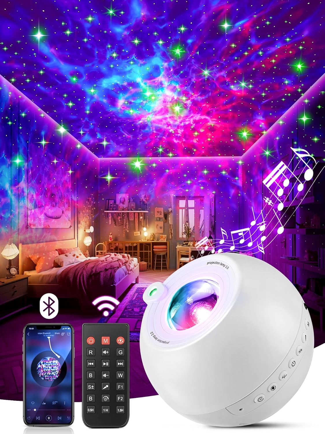 Galaxy Projector 360 Modes+15 White Noise+Bluetooth Star Projector Valentines Day Gifts Decorations Birthday Gifts Night Light Lava Lamp Teen Girl Gift for Teen Boy Gift Room Decor Led Lights