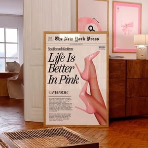 Life Is Better In Pink Print, Teen Girl Wall Art, Pink Poster, Girly Bedroom Decor, Dorm Room Wall Print, Cute For Teen Girl, Poster Print UNFRAMED