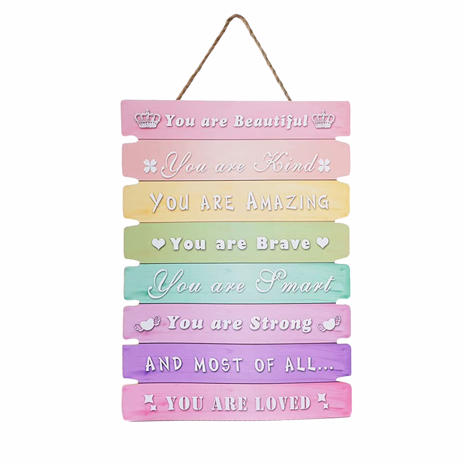 Teen Girl Room Decor Rainbow Inspirational Kids Bedroom Decor Wall Art Cute Kawaii Room Decor Pink Baby Little Girl Toddler Room Sign Kindergarten Dorm Decor